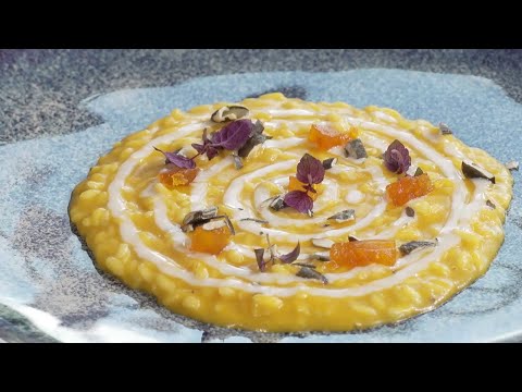 Risotto alla zucca bertina e blu di capra