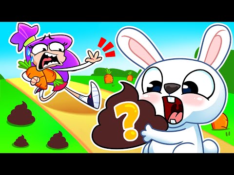Rabbits Eat Their Poo 😮 Learn Animals and Colors 🤩🌈 Funny English for Kids!