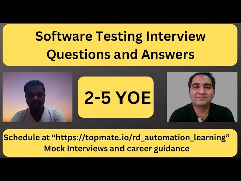 Software Testing Mock Interview| Automation Testing Interview| RD Automation Learning