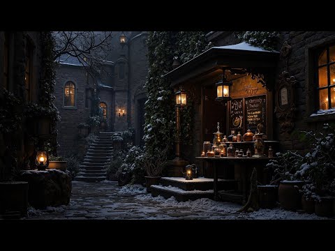 Dark Academia Playlist at Gothic Street Corner | Reading or Writing with Sad Piano Background
