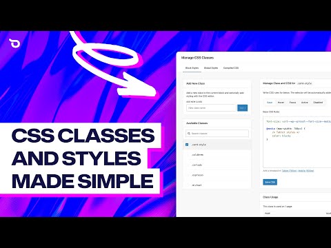 CSS Classes and Styles made simple with Class Manager in Ollie Pro