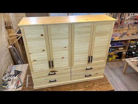 Making wooden cabinet for the kitchen / Diy woodworking project ideas
