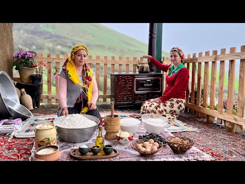Baking Stuffed Fatir Bread in Tandoor for Eid al-Fitr in Village