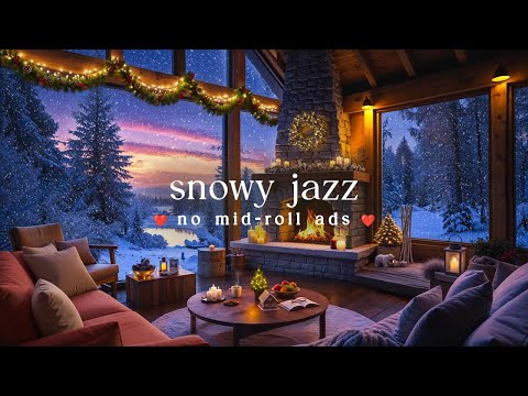 ❄️ Cozy Cabin Café Jazz (NO MID-ROLL ADS) – Cozy Winter Ambience for Study, Relaxation & Focus