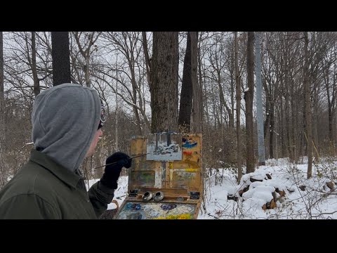 Plein Air Painting SMALL on a Snow Day | Oil Painting
