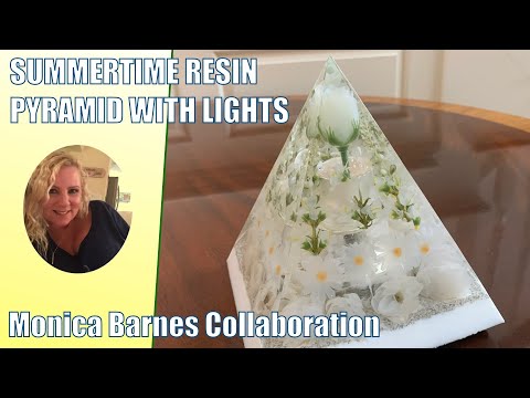 (117) SUMMERTIME RESIN PYRAMID WITH LIGHTS