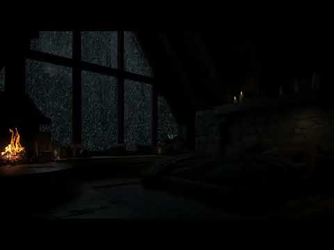 No Ads🔥Cozy Winter Cabin with Crackling Fireplace & Blizzard Sounds for Sleeping, Relax & Unwind