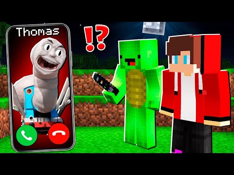 Why SPIDER THOMAS the TANK ENGINE CALLING to JJ and MIKEY ? Minecraft Maizen
