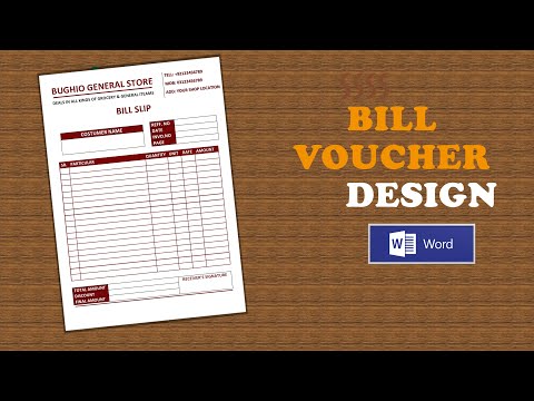 "How to Create Bill Voucher in Microsoft Word - Invoices Design Tutorial"