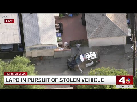 Man in stolen car gets cornered by officers after hour-long pursuit