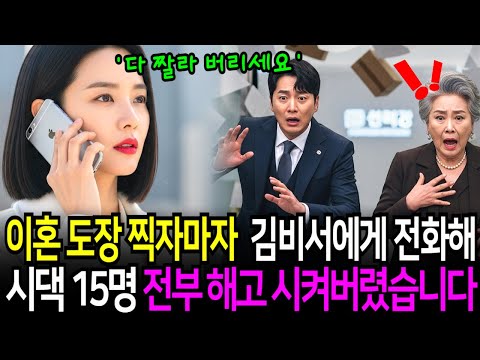 이혼 도장 찍자마자,1분뒤 김비서에게 전화해 재벌 며느리가 시댁 15명을 전부 해고시켰습니다