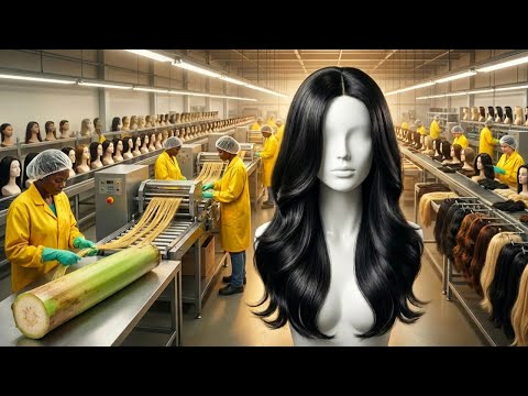Inside the Largest Wigs Factory — From Raw Plantain Stem to Wigs (Full Process)