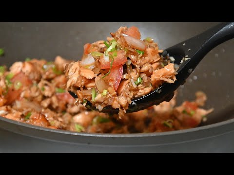 Tomato Salmon Stir-fry, perfect to enjoy with warm steamed rice ✨️👍🏻😋