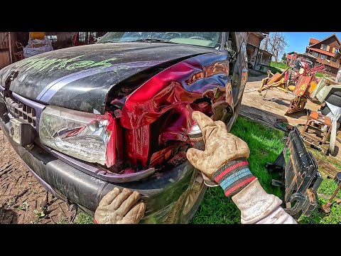 Painted Grandpa's Car. Firewood for Sale. Farm in Switzerland