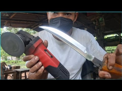 Easy way to sharpen knives or machetes using a grinder