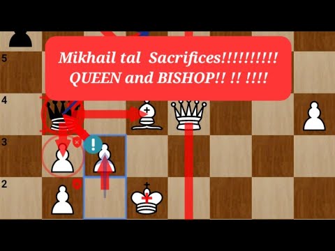 *Lord* Mikhail Tal Sacrifices Everything(Queen,knight and Bishop) To CHECKMAT Bent larsen ✅️ ❤️ 