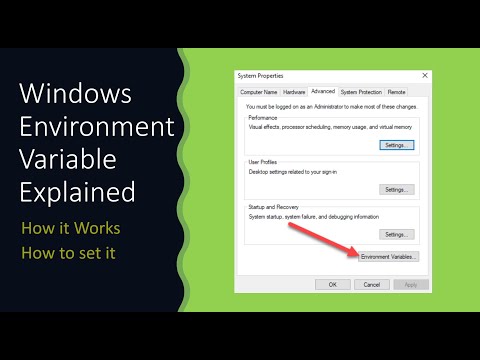 Environment Variables : Windows 10 - How it works and how to set it