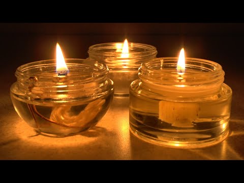 Long-burning candle. Test, comparison.