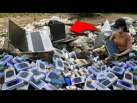 i Found Many Laptop & Many Good Phone & Many Broken Phone in the Landfill