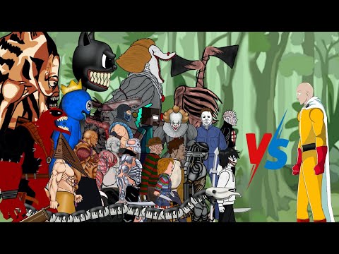ONE PUNCHMAN vs. Herobrine, Sub-Zero, Venompool, Pyramid Head, Slashers, Siren Head + more - ワンパンマン