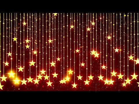 Golden Starfall Christmas – Bling Bling Background Loop (8 Hours) 4K UHD