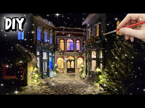 Christmas Town, New Year Street from cardboard with your own hands / DIY