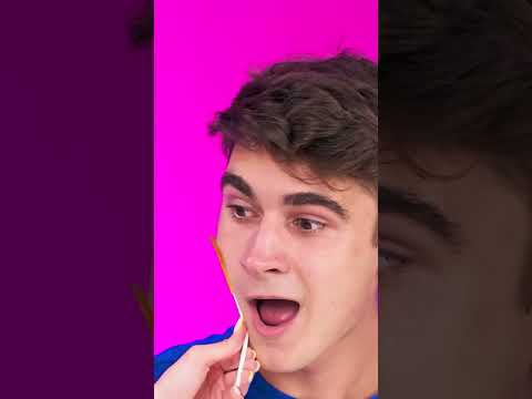 The guy stuck a lollipop