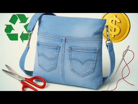 I Made a Bag from Old Jeans! 💙 A Brilliant Recycling Idea That Makes Money |Sewing a Bag from Jeans 