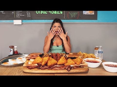 "A TEAM OF TWO FAILED IT!" UNDEFEATED FULL ENGLISH FRY-UP BREAKFAST CHALLENGE | @LeahShutkever