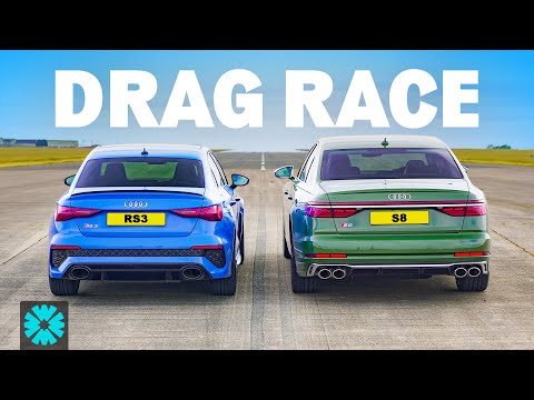 Audi RS3 v S8 1/4 MILE RACE