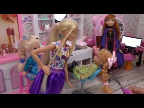 Elsa and Anna toddlers- Anna cuts her braids