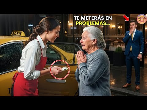 La Mesera Pagó Un Taxi A Una Anciana… 1 Hora Después Quedó En Shock Cuando El Millonario La Llamó.