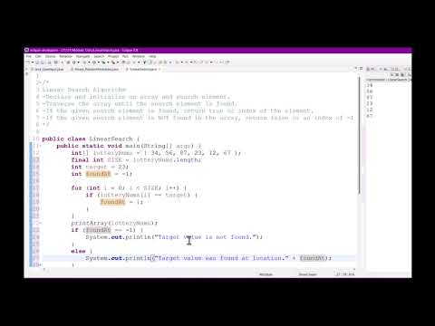 CIS125 Linear Search with Arrays