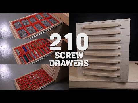 Drawer for storing 210 types of screws / Portable Tray / DIY