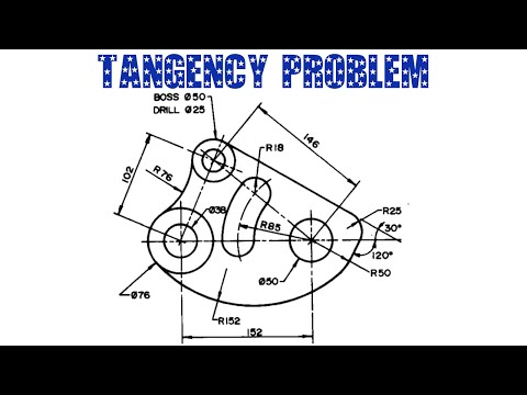 TANGENCY PROBLEM 14 || Tangency || Tangency problems || Engineering drawing || Technical drawing