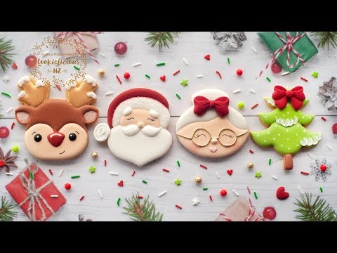 Decorated Christmas Cookies ~ Santa, Mrs Clause, Rudolph & Christmas Tree