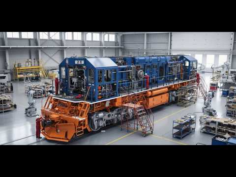 Inside a Giant Locomotive Engine Factory: Building the World’s Most Powerful Train Engines..