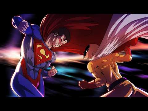 SAITAMA VS SUPERMAN FULL FIGHT Fan Animation | OPM | DC