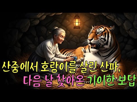 👌잠자기전 듣는 옛날이야기 1시ㅣ깊은 산중에서 호랑이 암컷의 출산을 도와준 산파, 다음 날 아침 집 앞에 놓인 토실토실한 멧돼지를 보고 깜짝 놀라다 | 야담·민담·전설·설화