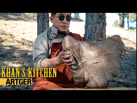 Mongolian GIANT BEEF RIBS cooked inside the SHEEP STOMACH | Khan's Kitchen