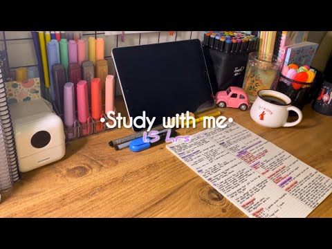 ✨1.5 hours late night study with me • fire crackling, no break, med student