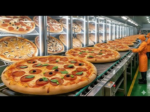 How Frozen Pizza Is Made | Inside a High-Tech Pizza Mega Factory