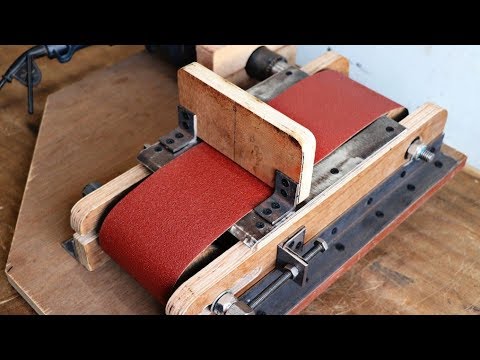 Make A Drill Powered Belt Sander || DIY Wall Mount Belt Sander