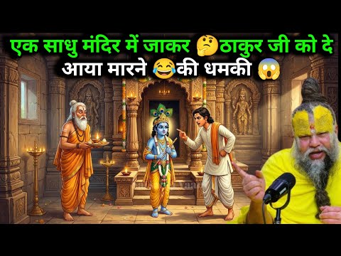 साधु मंदिर में जाकर ठाकुर जी को दे आया मारने की धमकी || Premanand Ji Maharaj #bhaktcharitra #katha