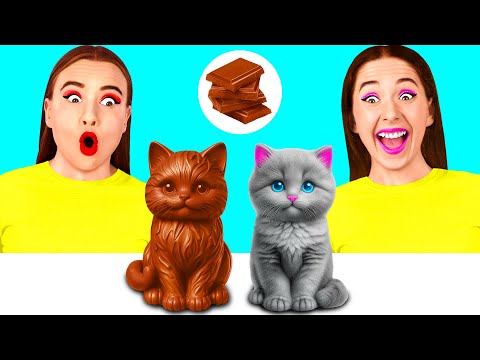 Real Food vs Chocolate Food Challenge | Funny Food Hacks by GoFun Challenge