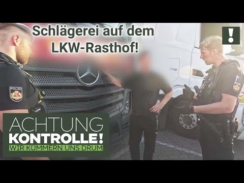 Blaues Auge und 2 Promille! 🤕 LKW-Fahrer SCHLÄGERN sich auf Rastplatz?! | Achtung Kontrolle