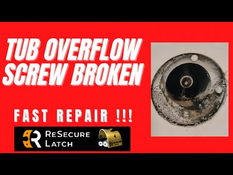 Broken Screw on Tub Overflow Plate. Hack - How to fix within 5 mins - ReSecureLatch.com