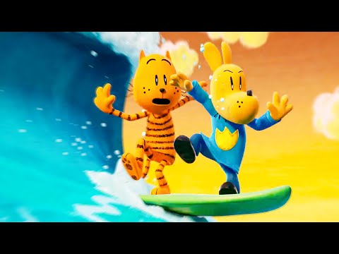 Dog Man & Petey The Evil Cat Surf Together - Dog Man New Clip (2025)