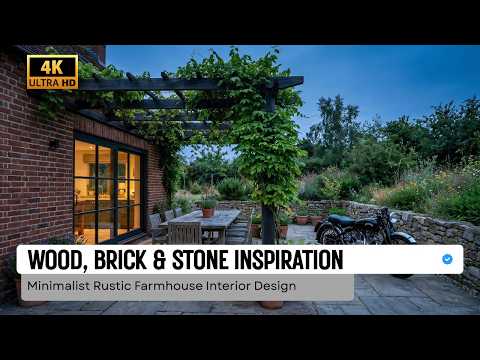 Minimalist Rustic Farmhouse Interior Design | Wood, Brick & Stone Inspiration