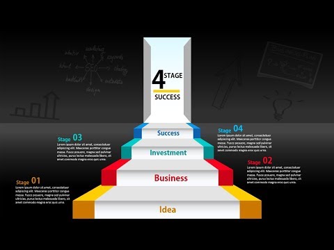 4 Steps Staircase style template design in PowerPoint